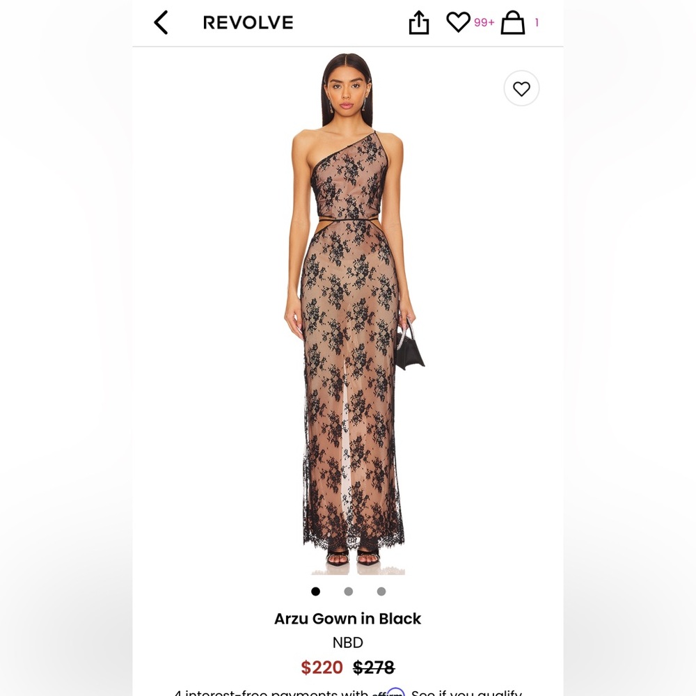 NBD Tan and Black Lace Dress